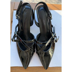 Manluzi Pointed Toe Criss cross Strap block Heel 2" Women's Sandals Sz-39